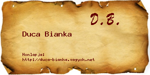Duca Bianka névjegykártya